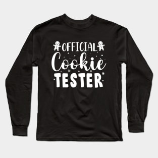 Official Cookie Tester Christmas Baking Team Gift Long Sleeve T-Shirt